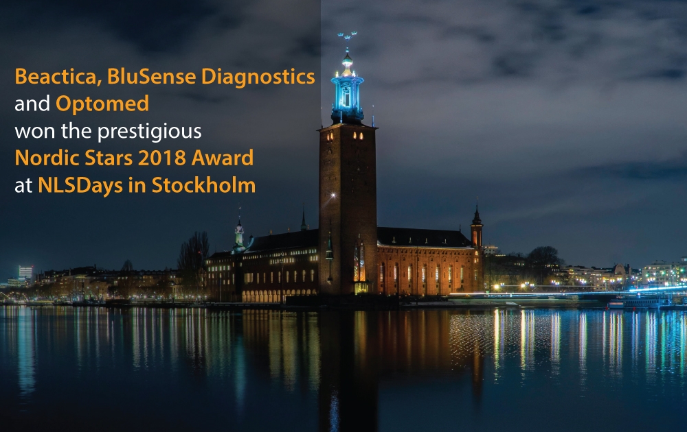 Beactica, BluSense Diagnostics and Optomed announced as winners of the prestigious Nordic Stars 2018 Award at NLSDays in Stockholm