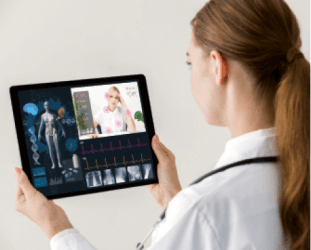 girl with tab medical iot