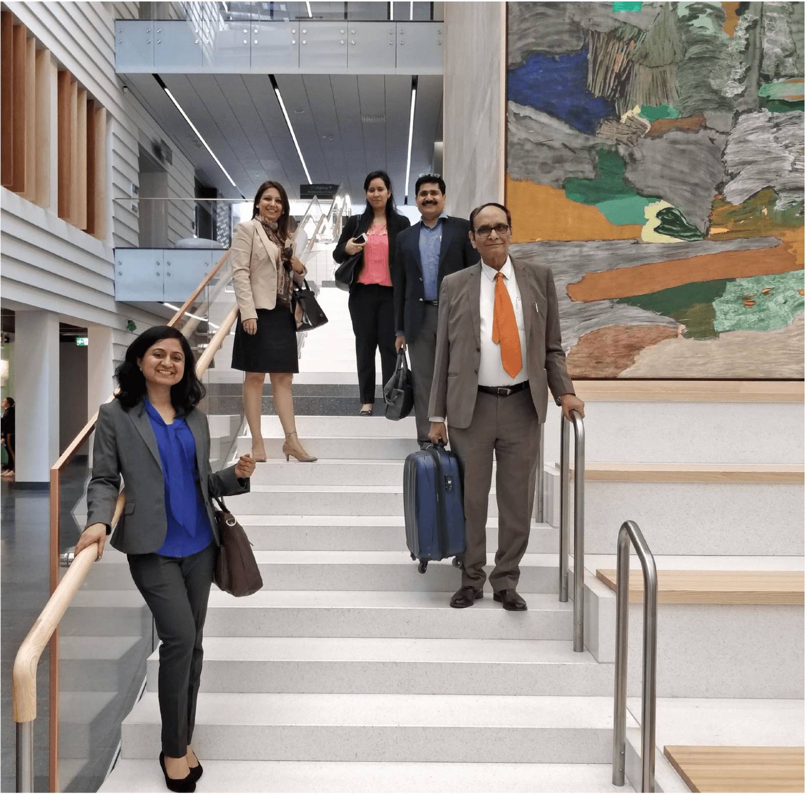 Figure 3 - Indian delegation appreciating the serene and modern setting of Karolinska University Hospital