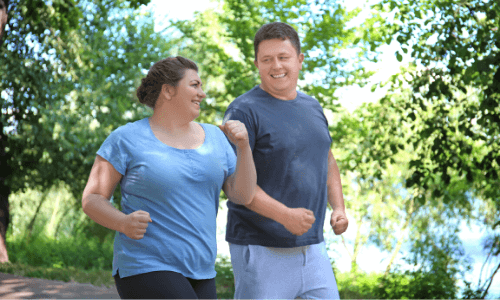 Man and Woman jogging in the park 1
